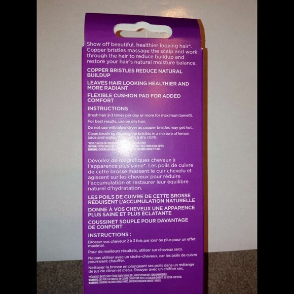 Goody Oval Cushion Copper Stiff Metal Pin Wire Bristles Shine On Fine Hair Brush - Picture 12 of 13